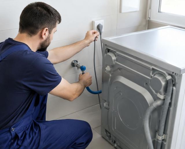 Automatic Washing Machine Install (with wiring)